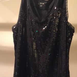 Sequined front tank dress
